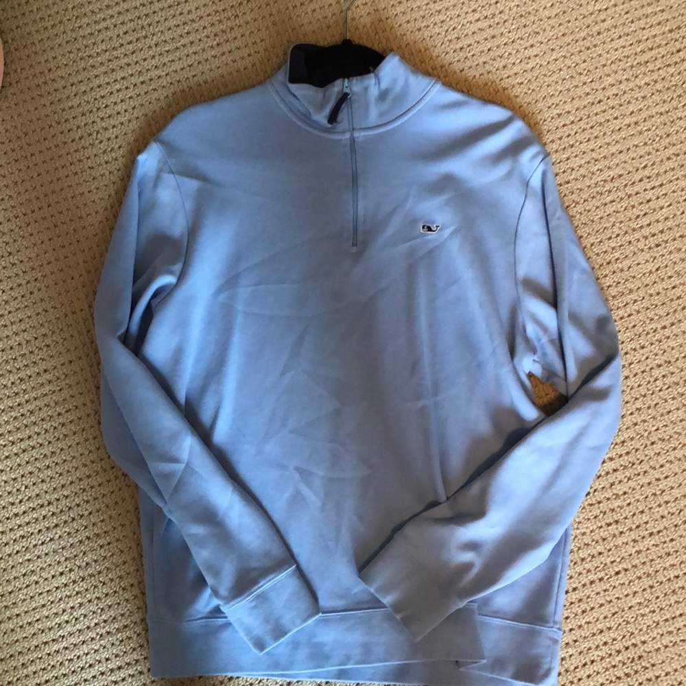 Light blue vineyard vines quarter zip